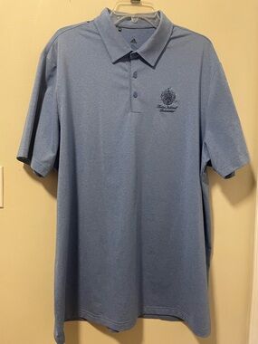 Trump National - Adidas Men’s Blue Polo Shirt with Embroidered Crest